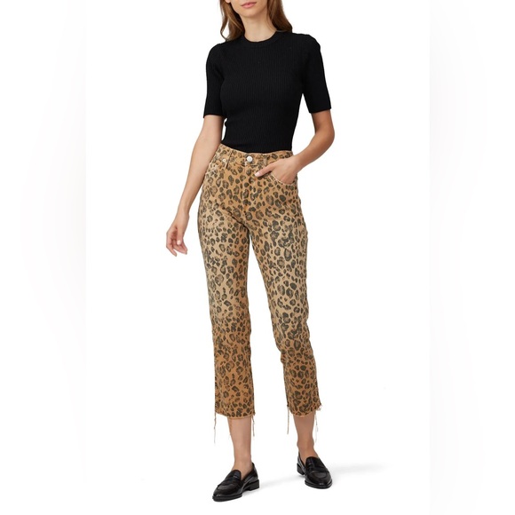 AMO Loverboy Leopard Printed Raw Hem Jeans - 29 - Picture 2 of 6